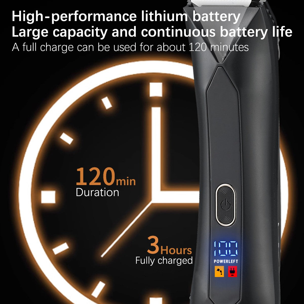 Men's Waterproof Body Hair Trimmer for Groin & Groin Area - 3900RPM
