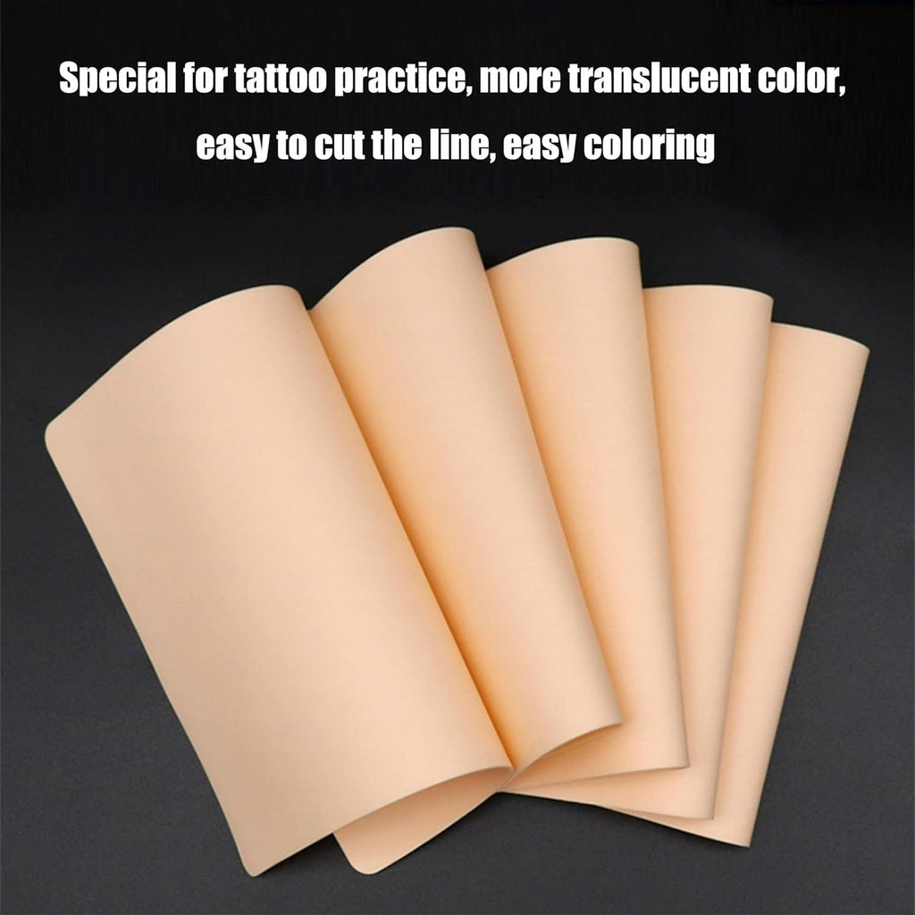 Silicone Tattoo Practice Skins 12 Pack 5.7 x 7.6 in - Double Sided