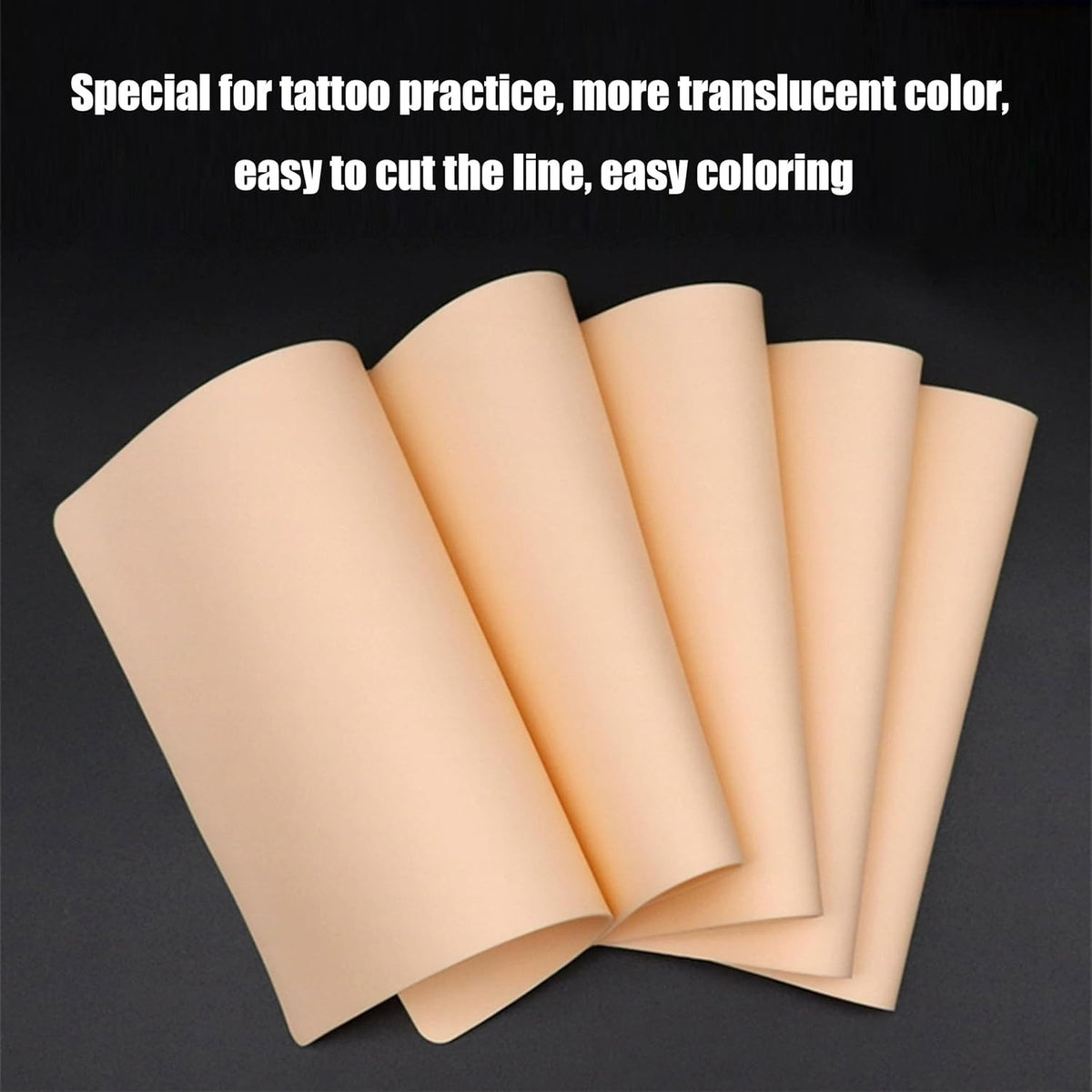 Silicone Tattoo Practice Skins 12 Pack 5.7 x 7.6 in - Double Sided