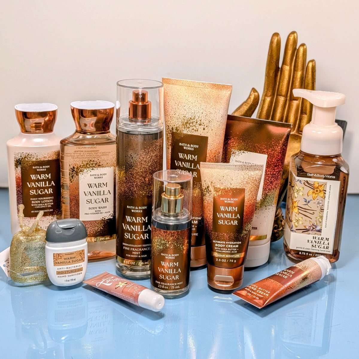 Bath & Body Works Warm Vanilla Sugar Body Care Set Mist Lotion Scrub Lip Gloss Soap