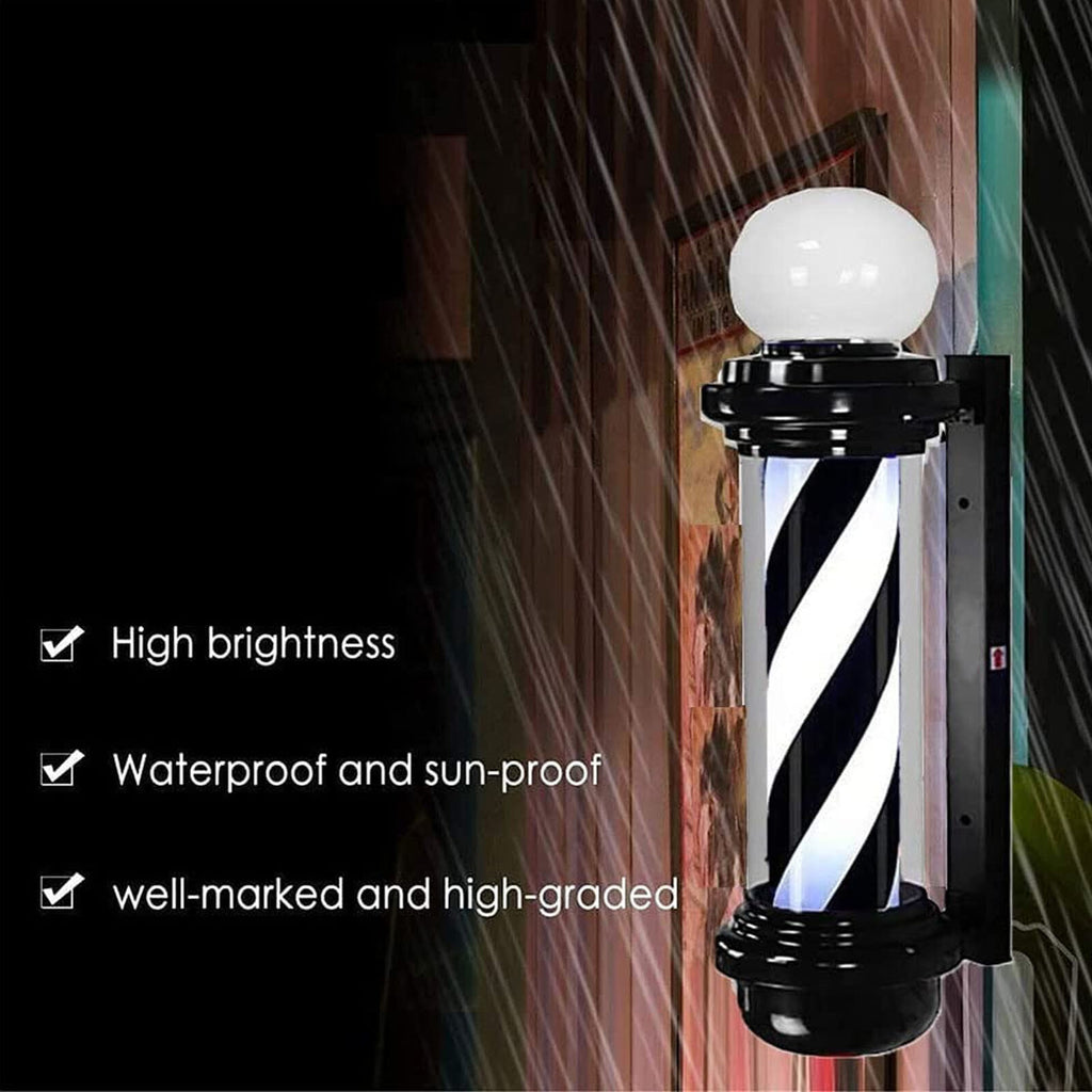 Outdoor Rotating LED Barber Pole Sign for Hair Salon Shop Exterior Light