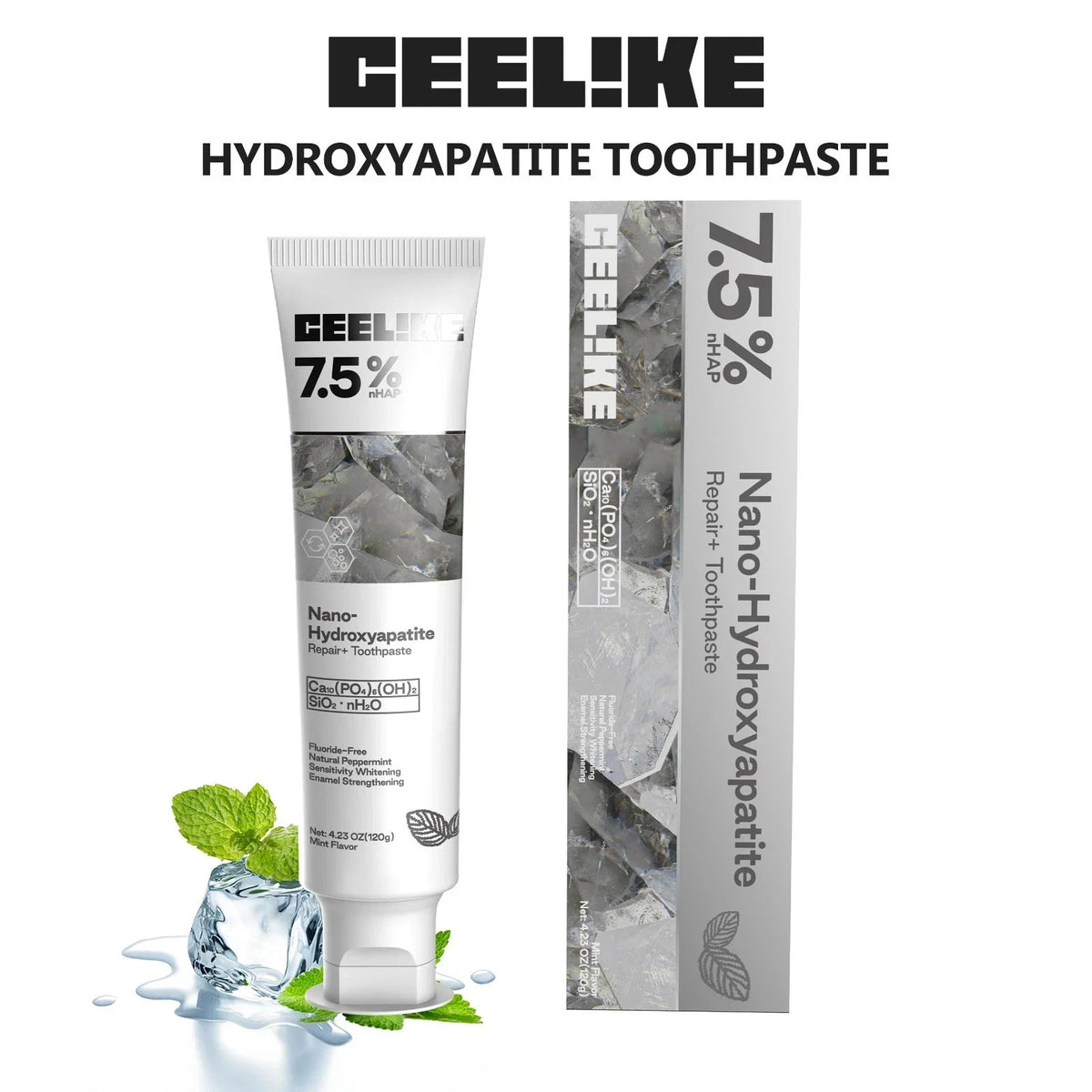 Nano Hydroxyapatite Toothpaste 4.23 oz Enamel Repair Sensitive Teeth Fluoride-Free