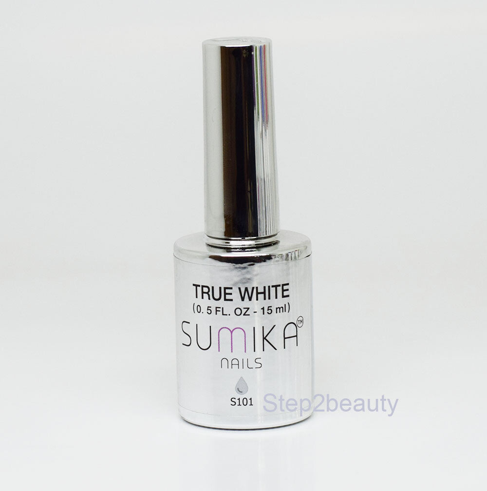 Sumika Soak Off Gel Nail Polish - True White, UV/LED 0.5 oz