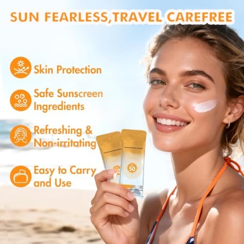Mini Waterproof Sunscreen Pack - 50 Single-Use Travel-Size Lotion