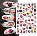 Halloween Spooky Blood Skull Eyeball Nail Stickers Self-Adhesive Nail Art