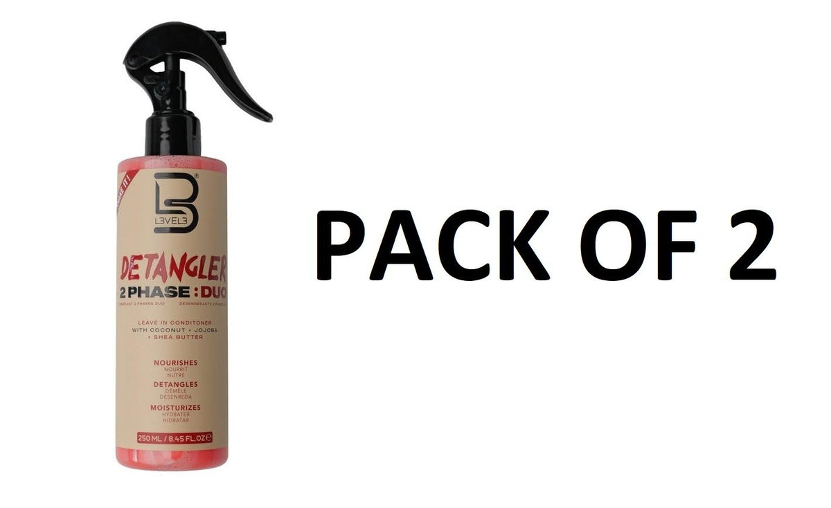 Level 3 Detangler 2-Phase Leave-In Conditioner Duo for Silky Hair - Pack of 2