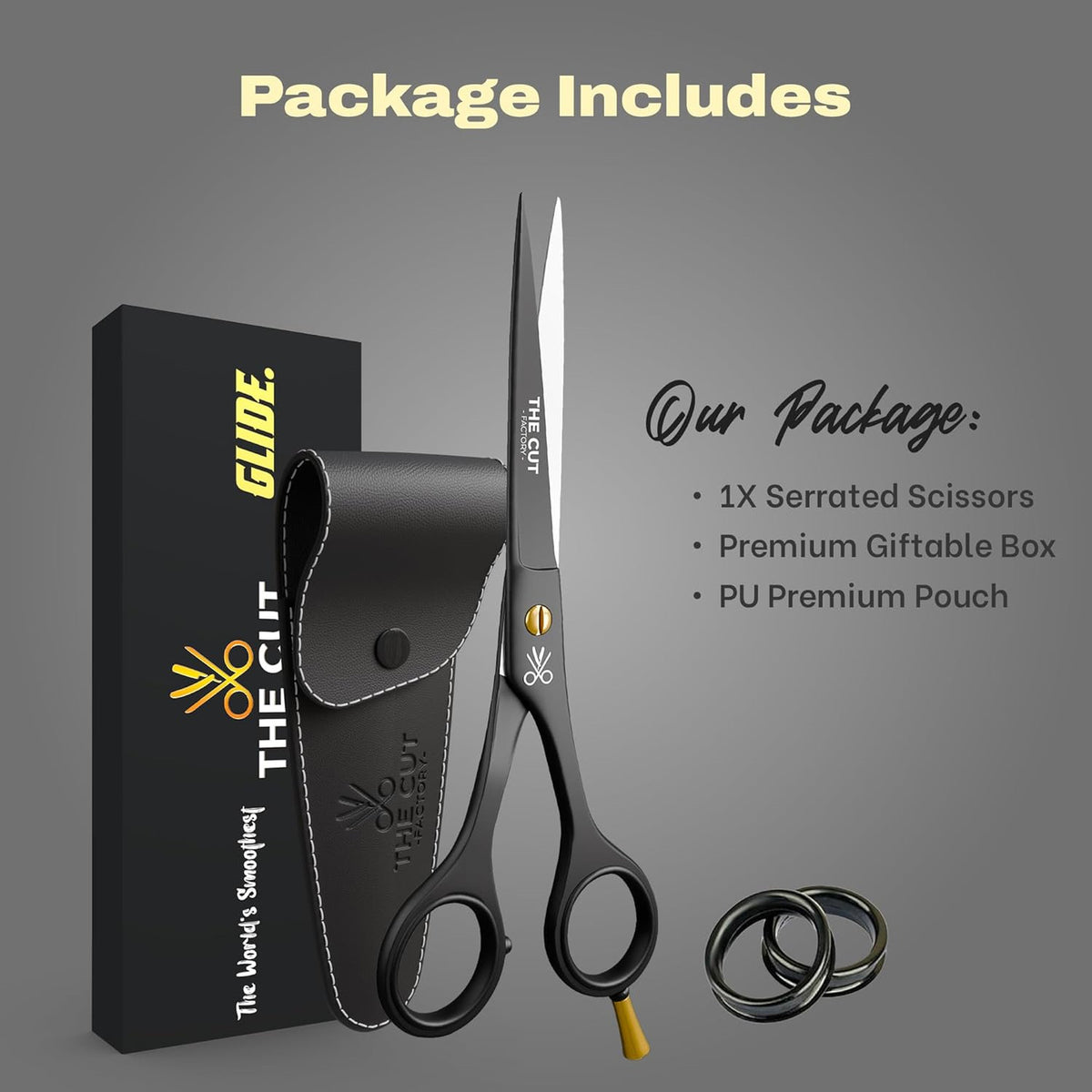 Hair Cutting Scissors 6.5 Inch Professional Barber Shears High Carbon Steel