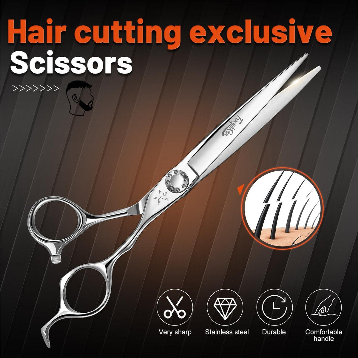 Professional Hair Cutting Scissors - Sharp Stainless Steel Barber Shears