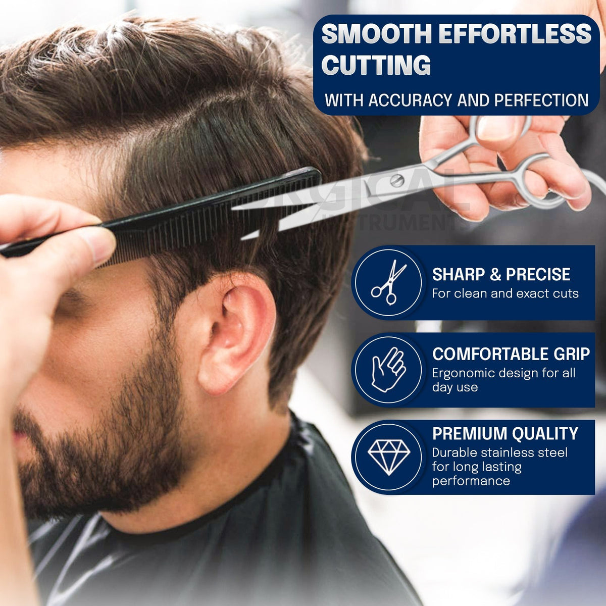 Hair Cutting Scissors Barber Shears 5.5 Inch Tempered German Steel- Pack of 5