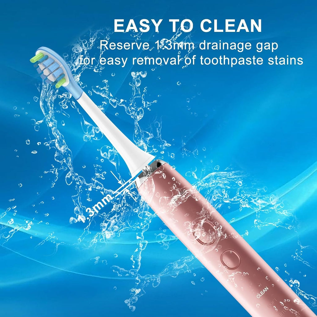 Replacement Toothbrush Heads for AquaSonic Vibe - Gentle on Gums, 6 Pack