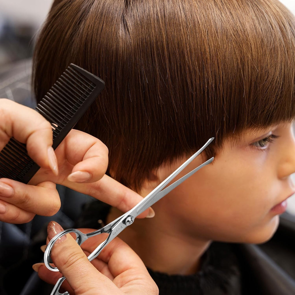 Kids Haircutting Kit with Stainless Steel Scissors & Accessories for Home Use