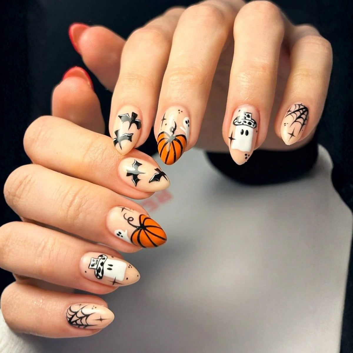 Halloween Nail Art Stickers Ghost Pumpkin Bat 3D Self-Adhesive Decals