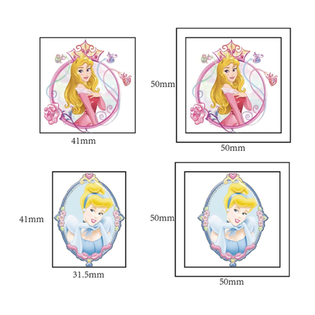 Cartoon Temporary Tattoos for Kids – 20 Sheets Waterproof Princess Stickers