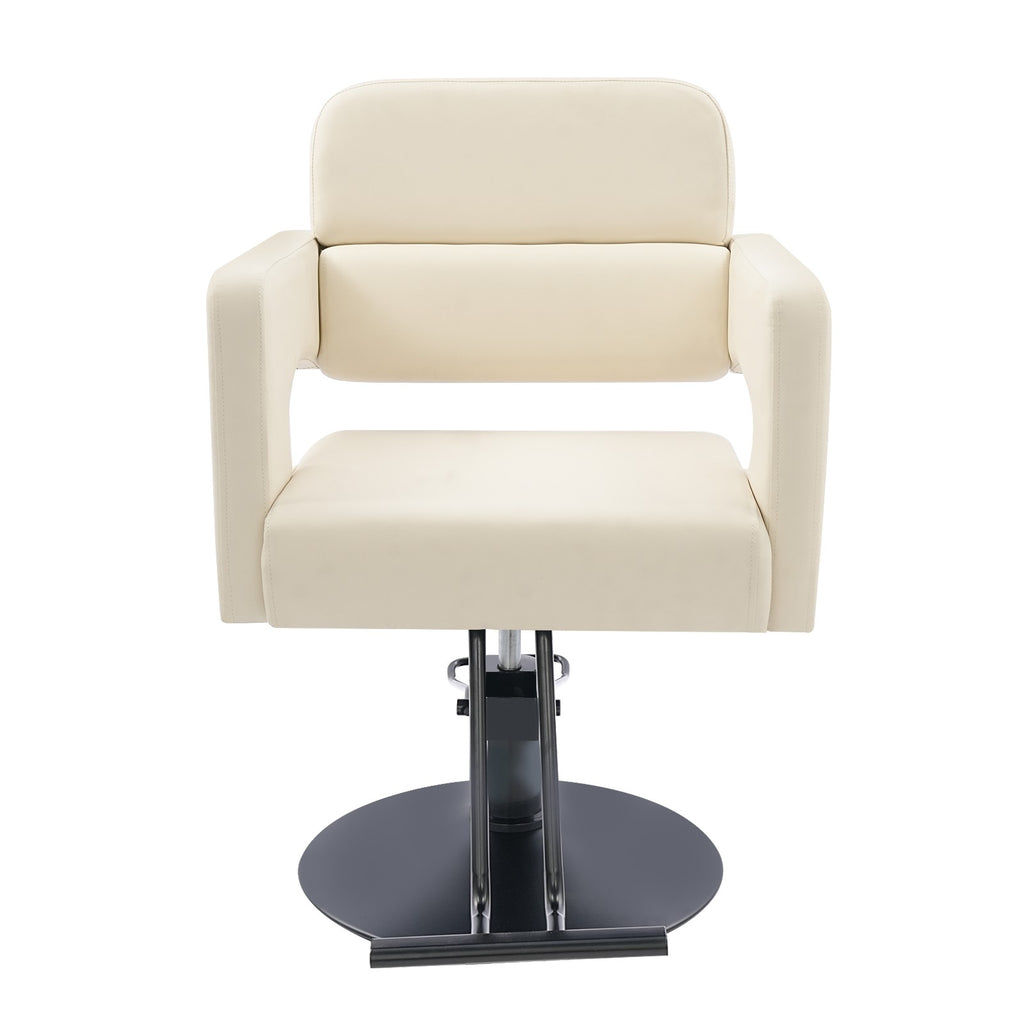 Adjustable Salon Barber Chair with Hydraulic Pump and 330lb Capacity - White