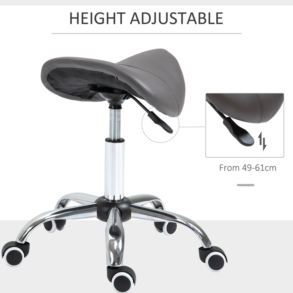 Ergonomic Adjustable Saddle Stool with Swivel and Hydraulic Height Control