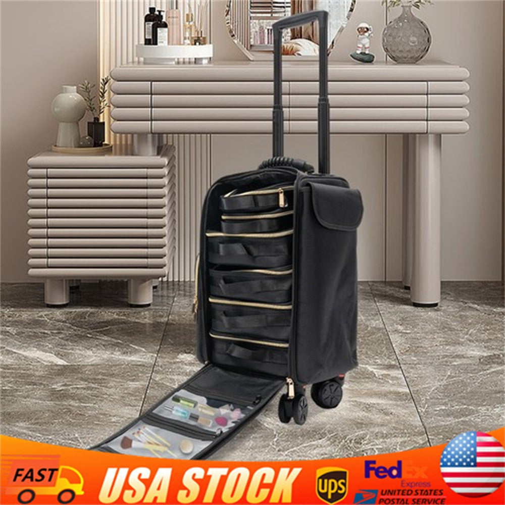 Professional Rolling Makeup Case with Storage Organizer for Cosmetics