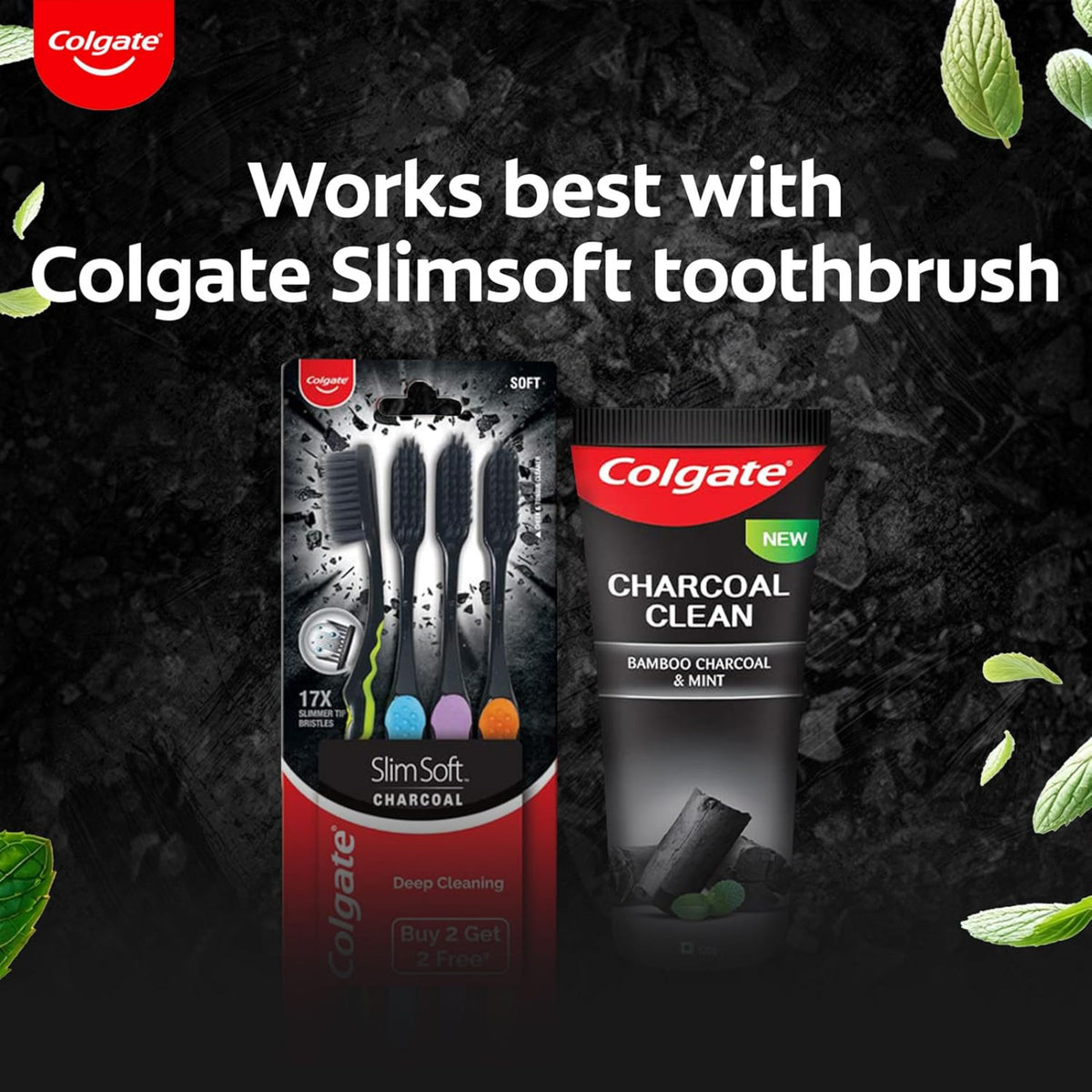 Colgate Charcoal Clean Black Gel Toothpaste 240g with Bamboo & Mint