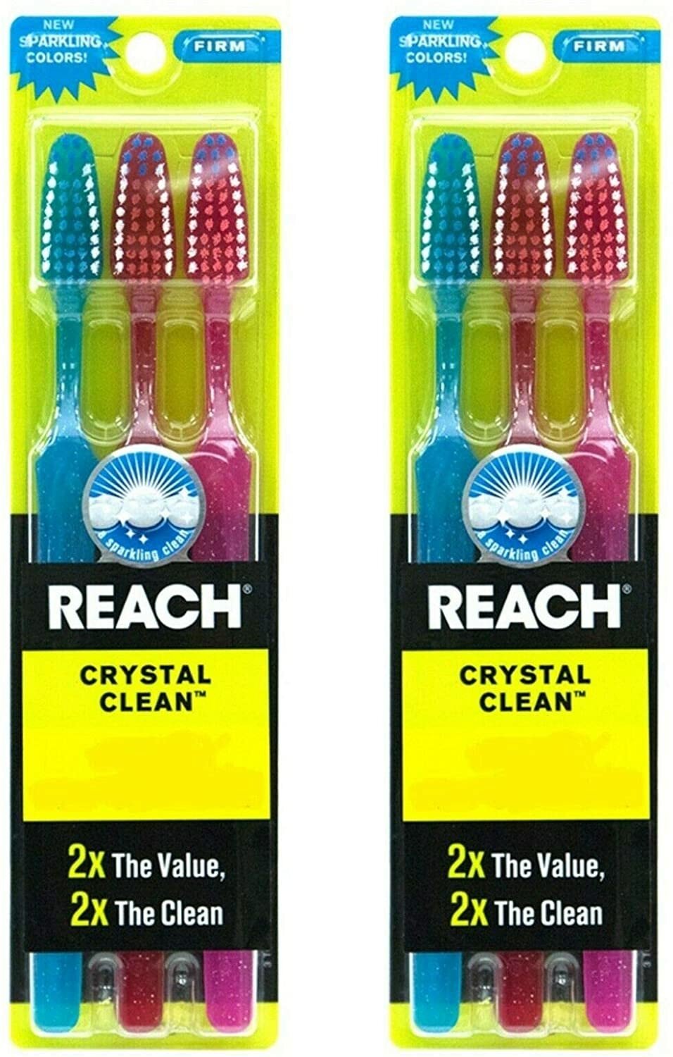 6 Pack Firm Bristle Toothbrushes for Effective Plaque Removal