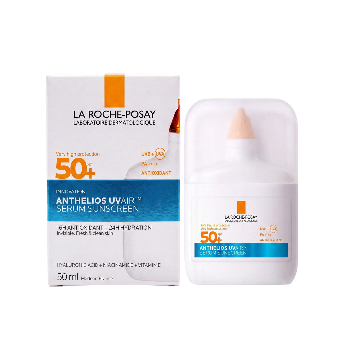 SPF50+ UVA & UVB Serum Sunscreen for Face - Lightweight, Hydrating, Antioxidant Formula
