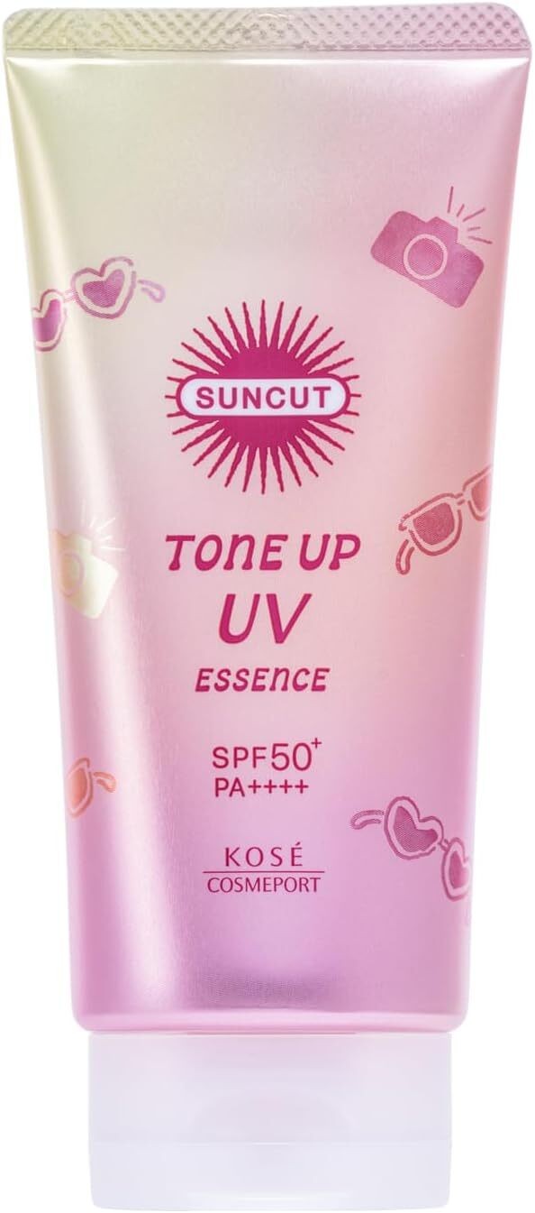 Kose Suncut UV Essence SPF50+ PA++++ with Pink Flamingo 80g - Moisturizing Sunscreen