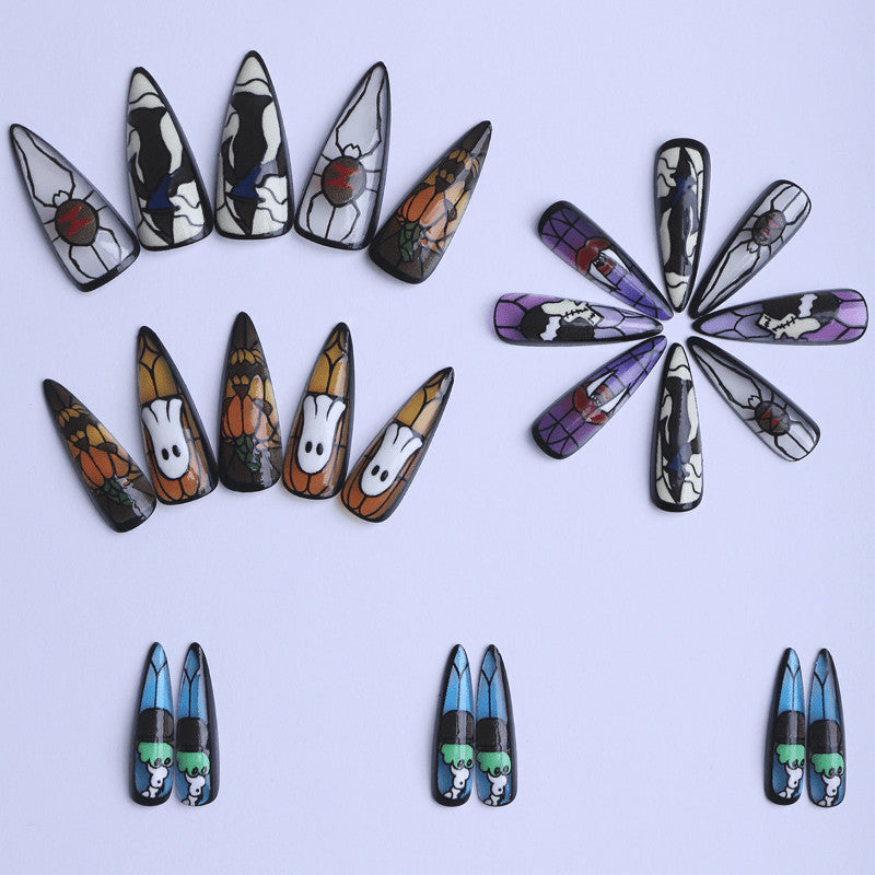 48Pcs Halloween Ghost Pumpkin Press On Nails - Spooky Holiday Nail Art
