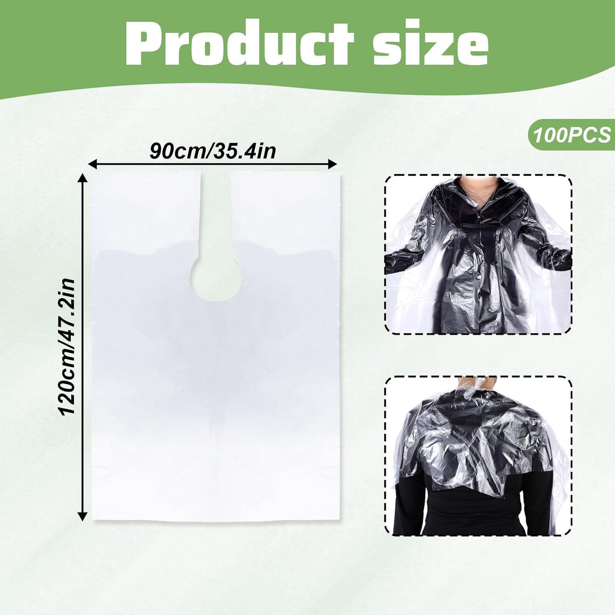 Disposable Hair Salon Capes Waterproof Barber Cape for Hair Cutting & Dyeing
