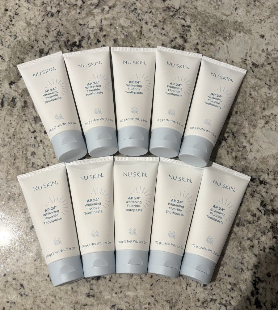 Nu Skin AP-24 Whitening Fluoride Toothpaste - Pack of 10 Tubes, Made in USA