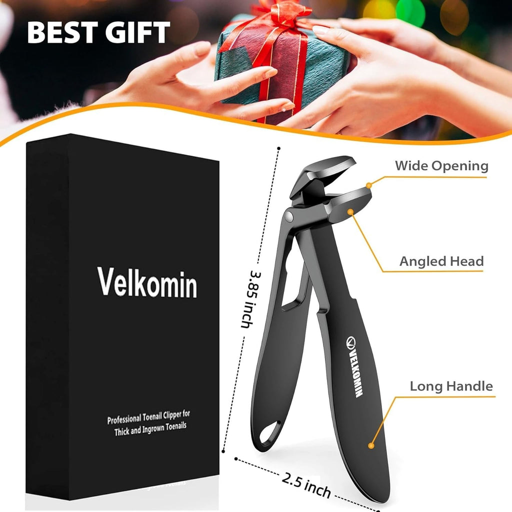 Heavy-Duty Toenail Clippers for Seniors - Wide Jaw & Ultra-Sharp Angled Head