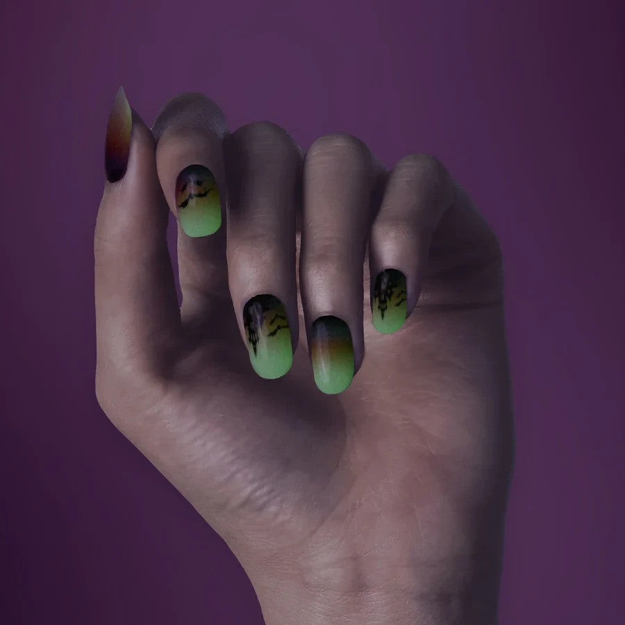 Glow-in-the-Dark Halloween Nail Polish Strips - Spooky Manicure Set