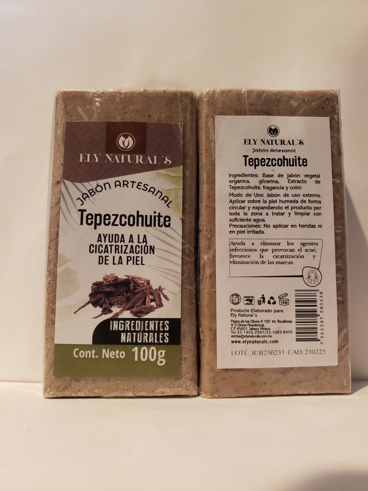 Herbal Soap with Tepezcohuite - Natural Moisturizing Bar, 2 Pack
