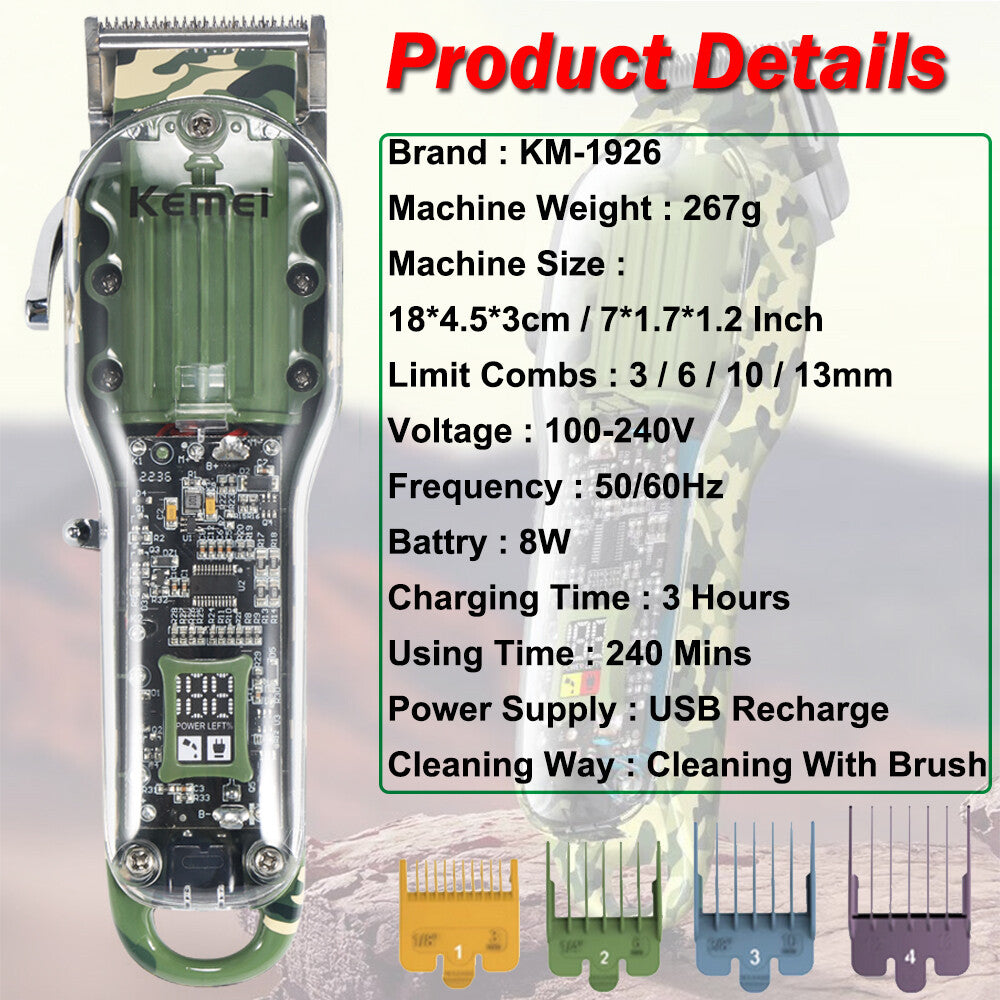 Professional Hair Clippers & Trimmer Kit for Men with Multiple Variants