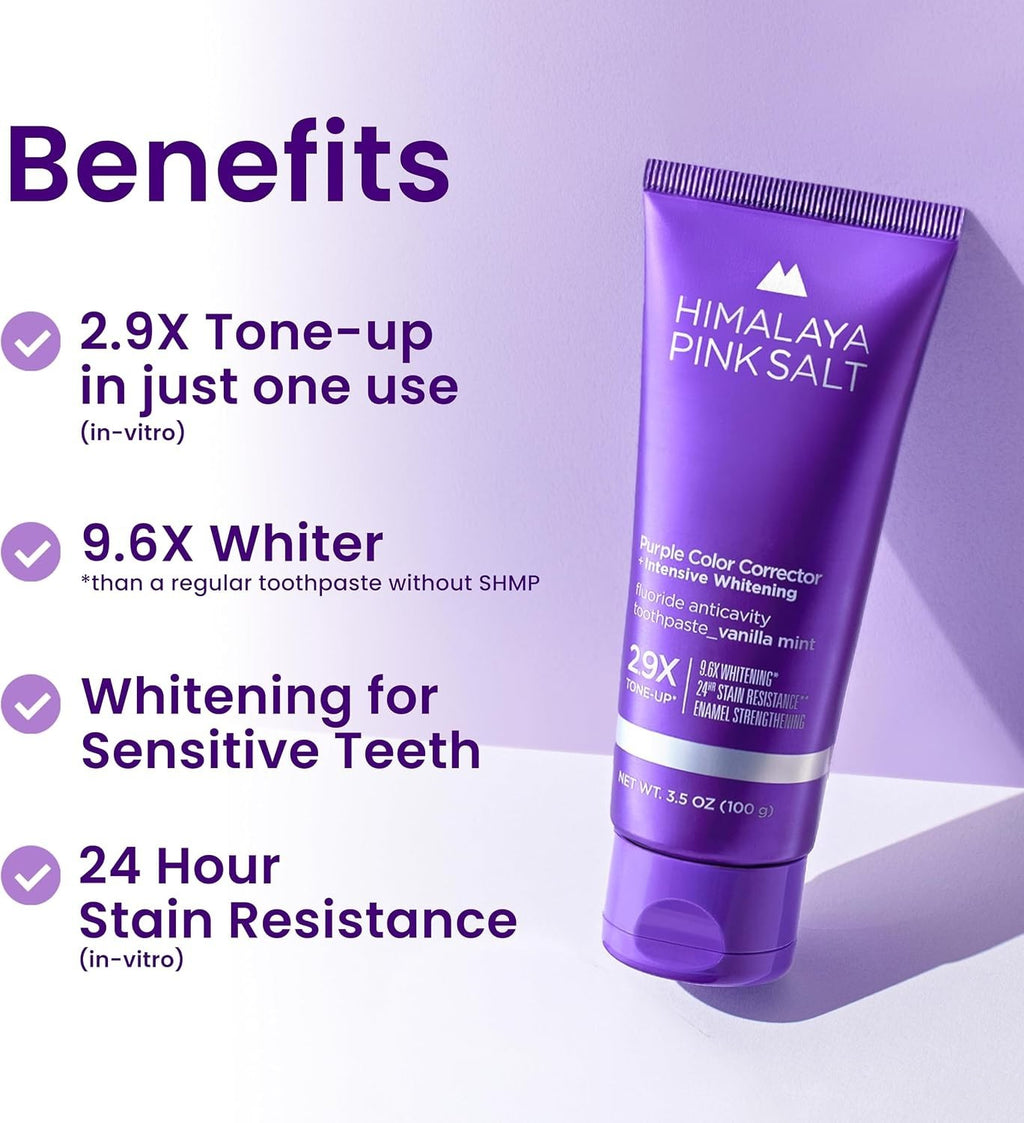 Purple Whitening Toothpaste 3.5 oz - Deep Stain Removal & Brightening