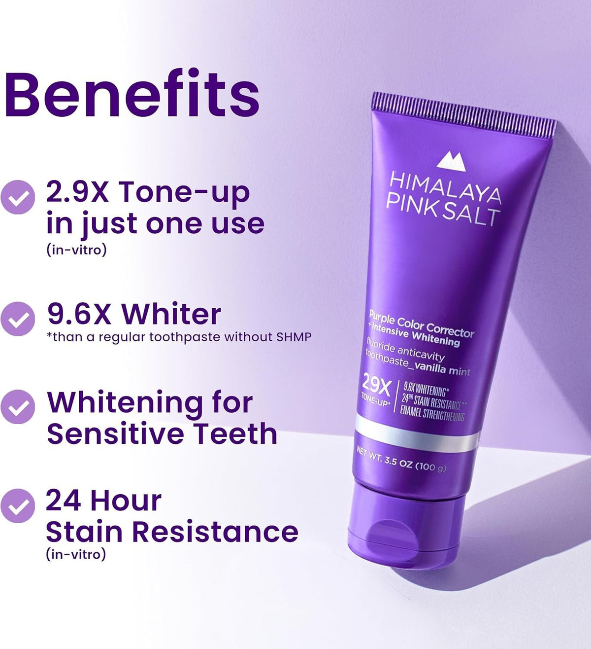 Purple Whitening Toothpaste 3.5 oz - Deep Stain Removal & Brightening