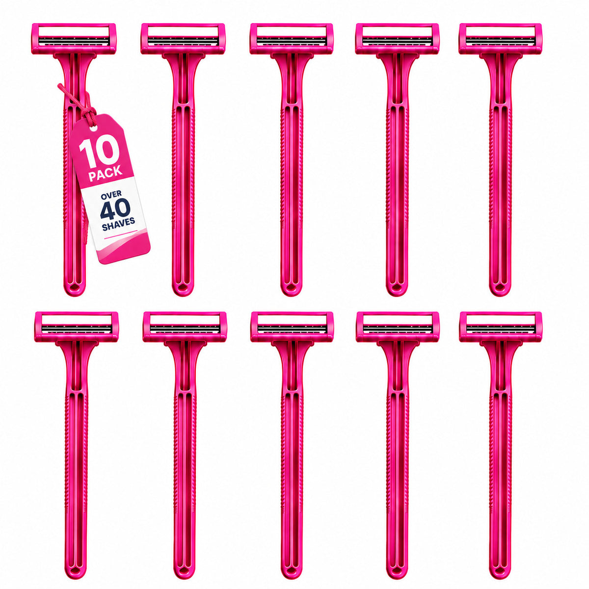 Disposable Women's Bikini Shavers 10-Pack for Sensitive Skin