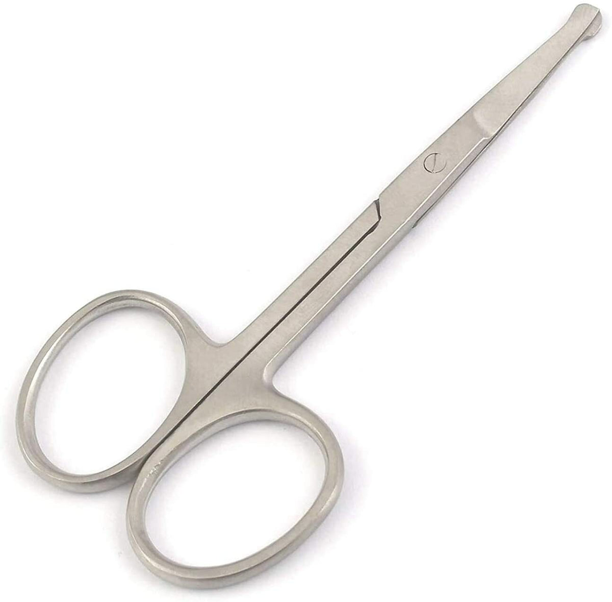 Nose & Ear Hair Trimmer Scissors with Safety Tips - 4.5 Inch Curved Stainless Steel