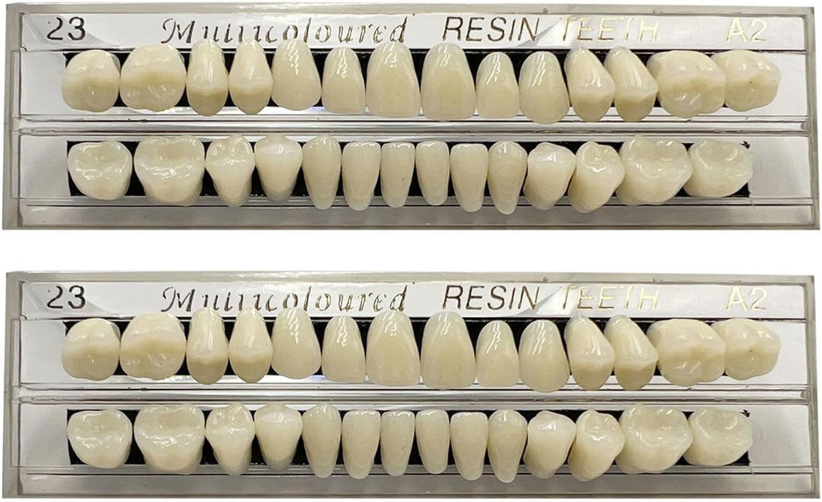 56 Pcs Fake Teeth Set - Dental Resin Upper and Lower Dentures for DIY & Halloween Props