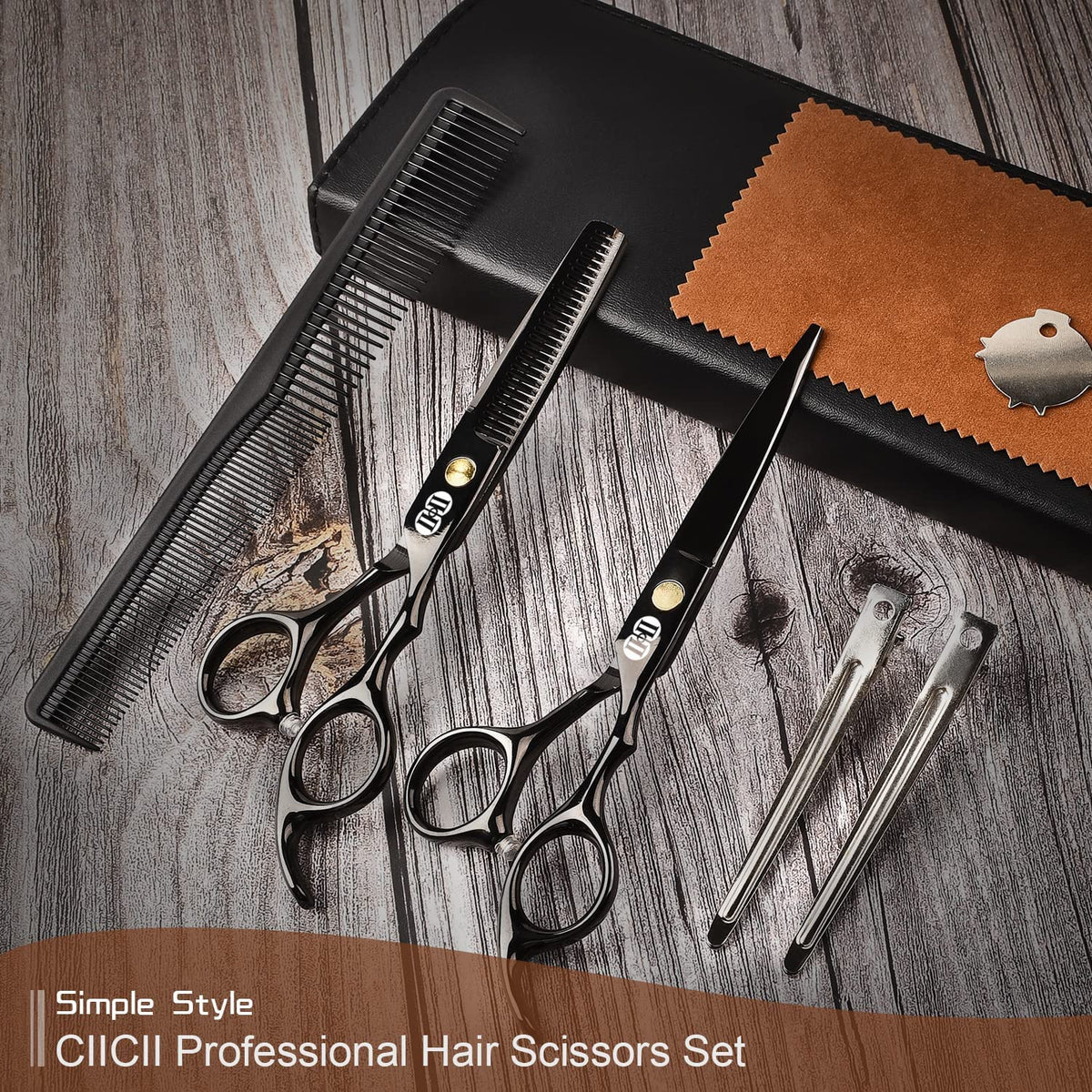 Professional Hair Cutting Scissors & Thinning Shears Kit - 6.7 Inch