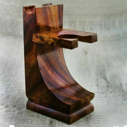 Wooden Razor and Shaving Brush Stand for Safety & Straight Razors