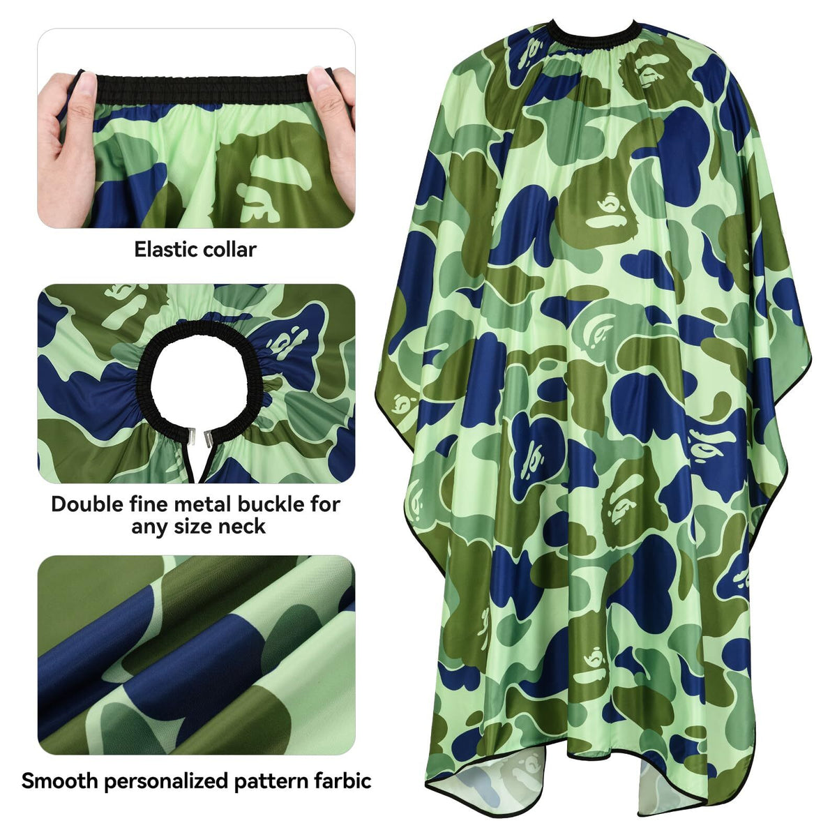 Waterproof Barber Cape with Adjustable Snap Closure for Hair Cutting & Salon Use