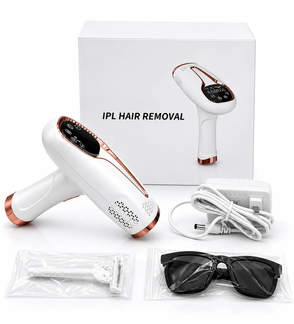 IPL Laser Hair Removal Device with 999,999 Flashes for Safe Permanent Hair Reduction