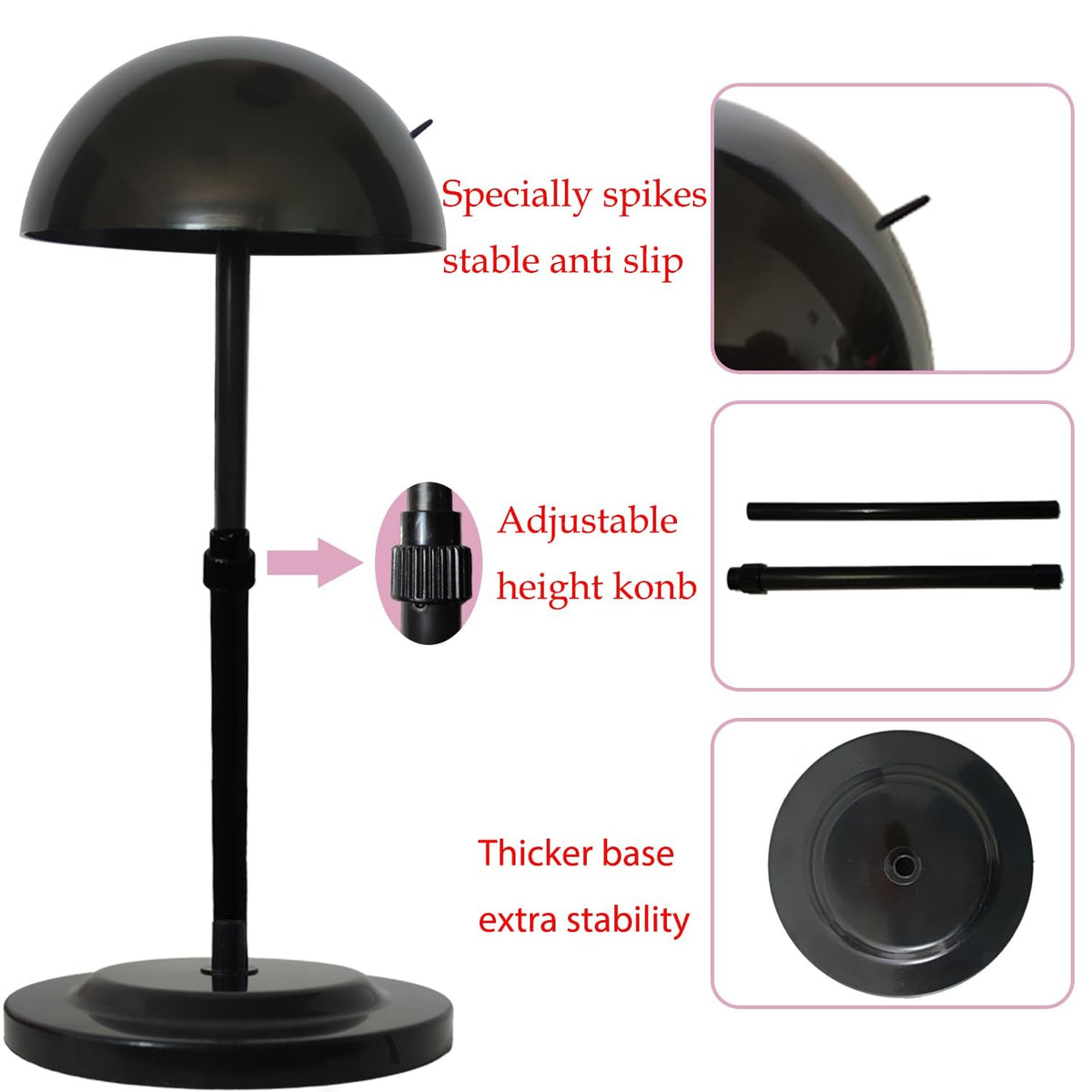 Adjustable Plastic Wig Stand Mannequin Head for Styling & Display