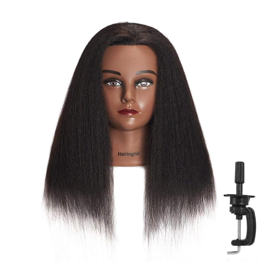 14-Inch Human Hair Mannequin Head for Cosmetology Training & Styling