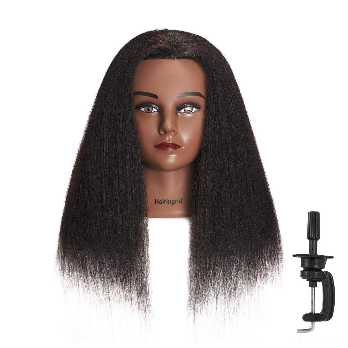 14-Inch Human Hair Mannequin Head for Cosmetology Training & Styling