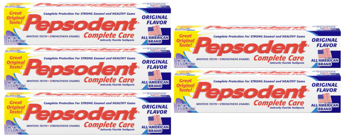 Pepsodent Complete Care Toothpaste 5.5 oz Pack - Original Fluoride Formula