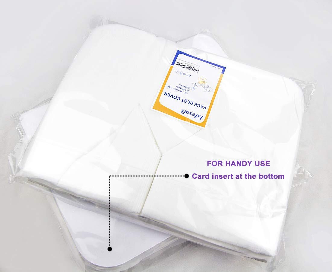Disposable Massage Headrest Covers 16x12in - Hypoallergenic, Absorbent, Spa Face Cradle