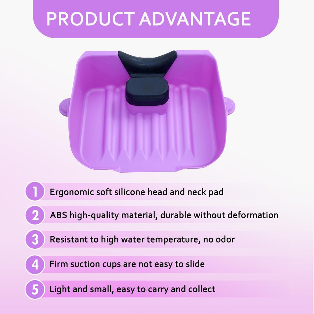 Portable Kids Shampoo Basin with Suction Cups and Comfort Neck Pillow