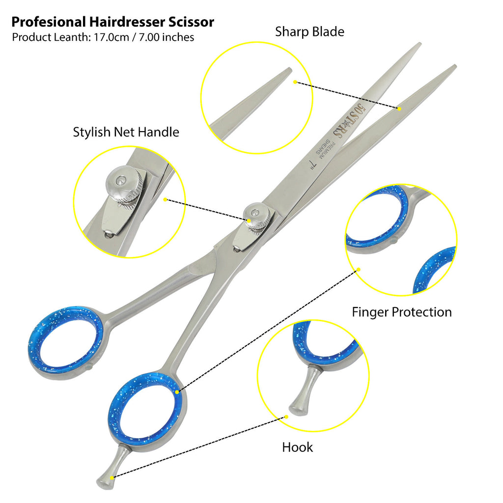 7-Inch Professional Hair Cutting Scissors & Thinning Shears Set for Barbers
