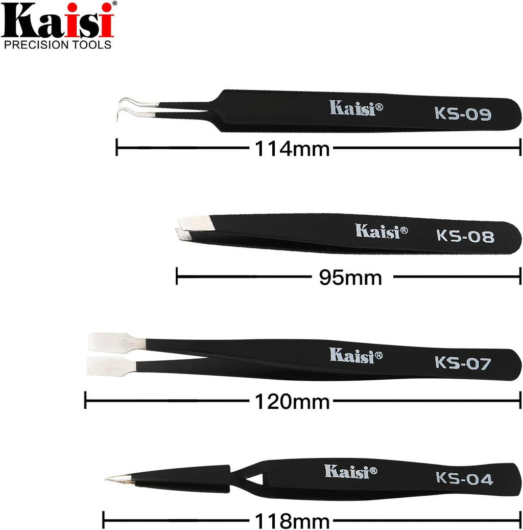 14-Piece Anti-Static Precision Tweezers Set for Electronics & Jewelry