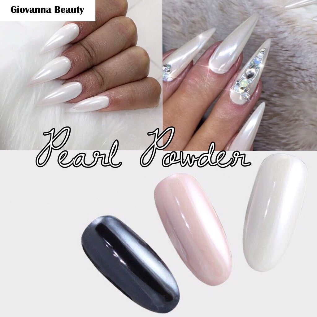 White Chrome Powder Nail Art Pigment - High Shine Pearl Dust for Gel Nails