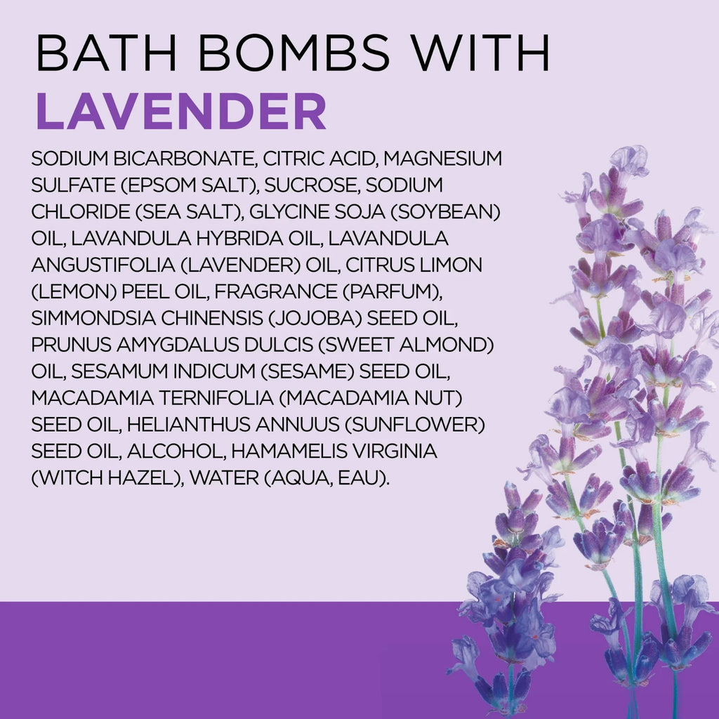 Moisturizing Lavender Bath Bombs - Relaxing Spa-Quality Soak, 5 Pack